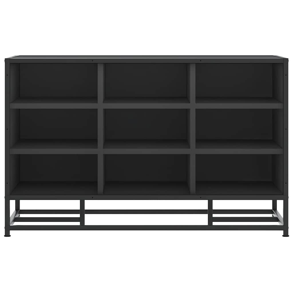 Cipőpad Fekete 84x40x53,5 cm Fából és fémből készült pad