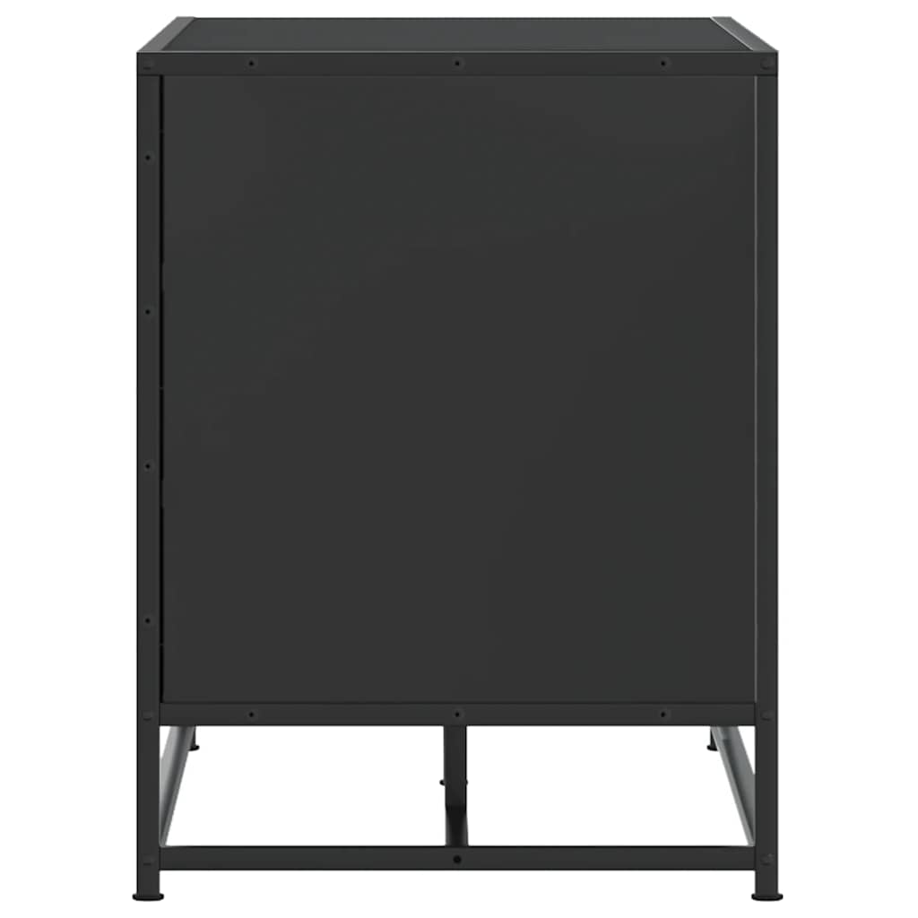 Cipőpad Fekete 84x40x53,5 cm Fából és fémből készült pad