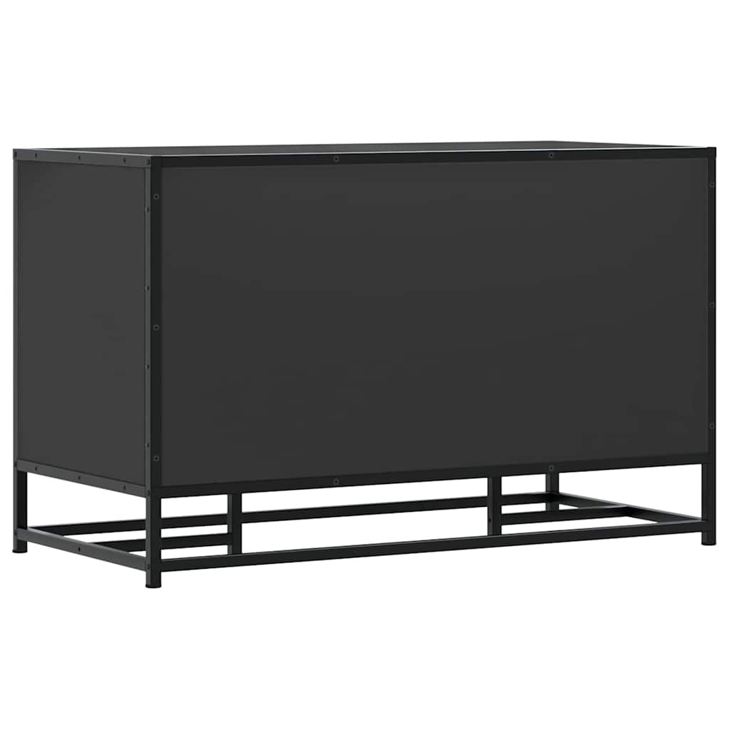Cipőpad Fekete 84x40x53,5 cm Fából és fémből készült pad