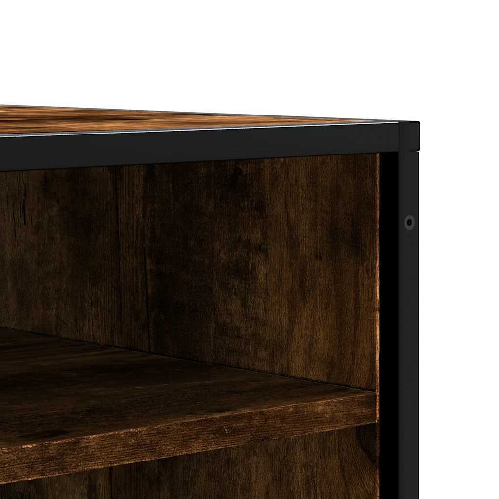 cipőpad füstölt tölgy 84x40x53,5 cm fából és fémből készült