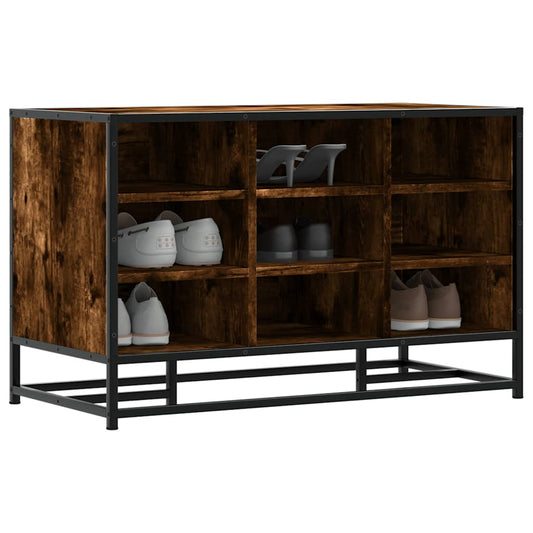 cipőpad füstölt tölgy 84x40x53,5 cm fából és fémből készült