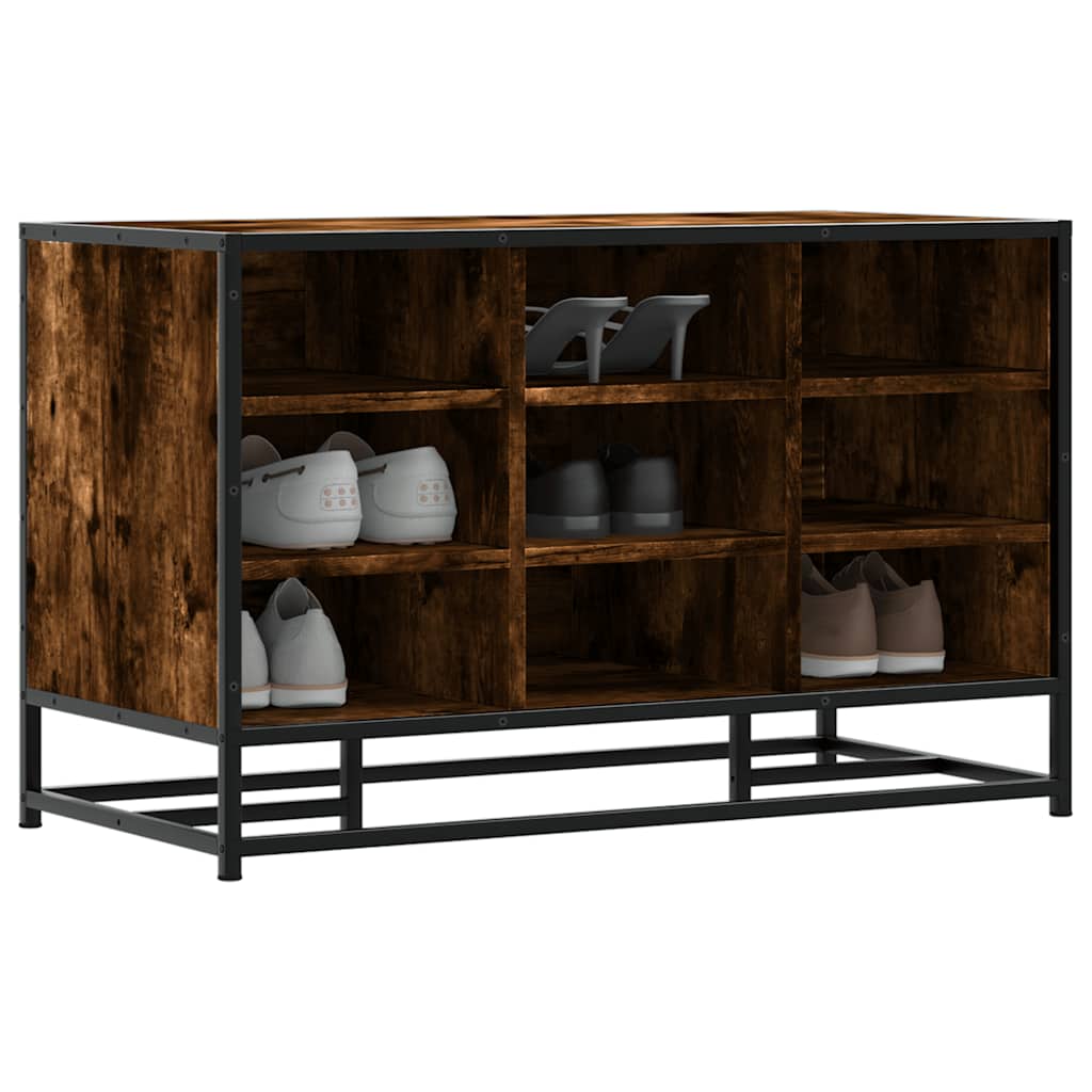 cipőpad füstölt tölgy 84x40x53,5 cm fából és fémből készült
