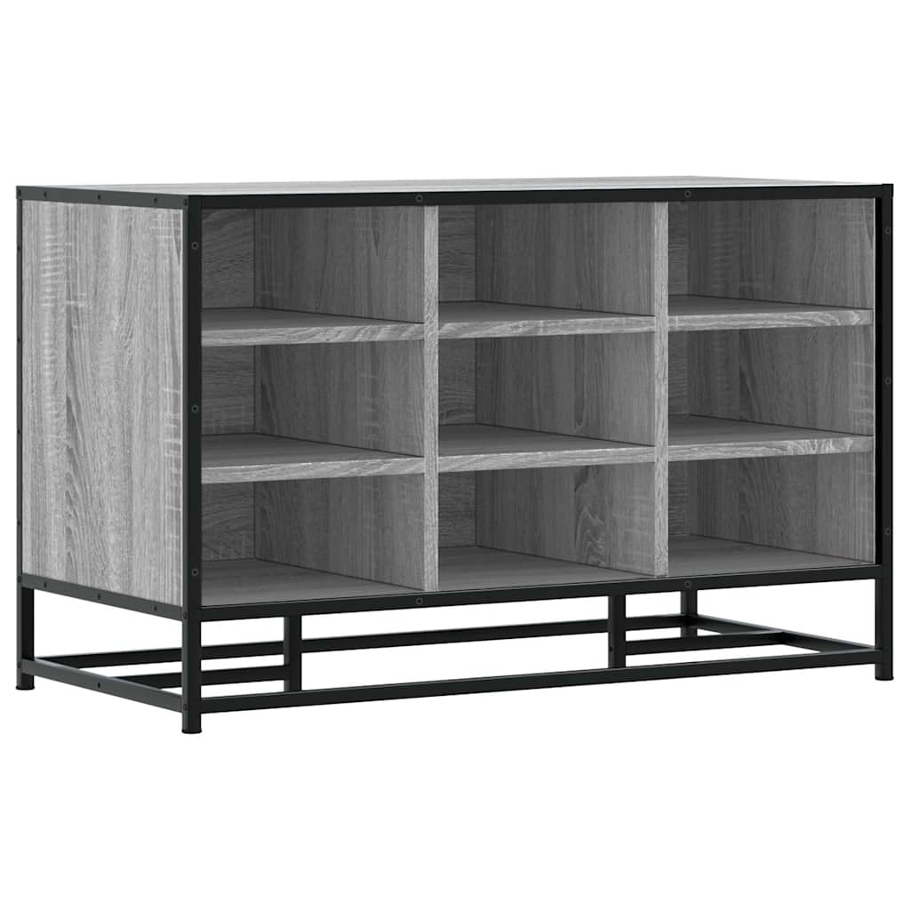 cipőpad szürke Sonoma 84x40x53,5 cm Gépi fa és fém