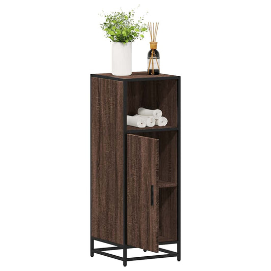 barna tölgyszínű szerelt fa fürdőszobaszekrény 35x37,5x100 cm
