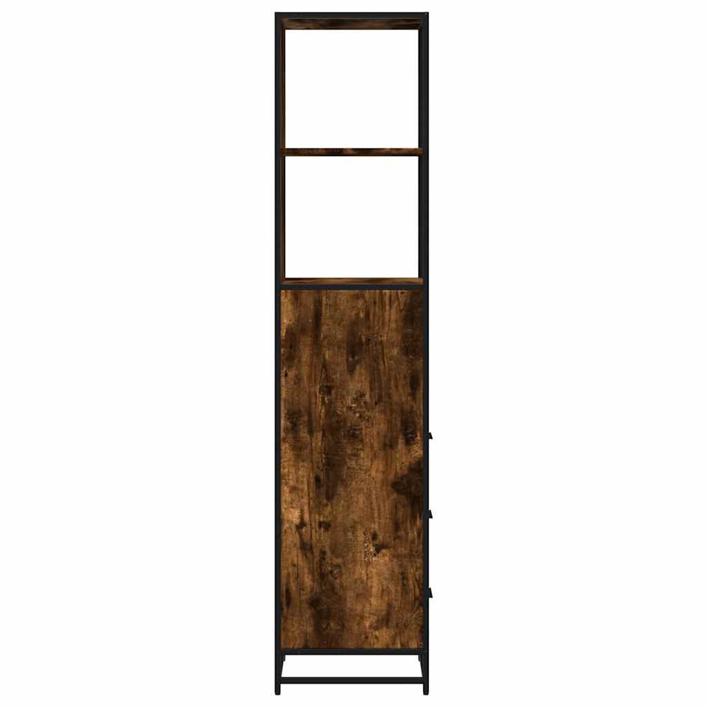füstös tölgy színű szerelt fa fürdőszobaszekrény 35x37,5x166 cm