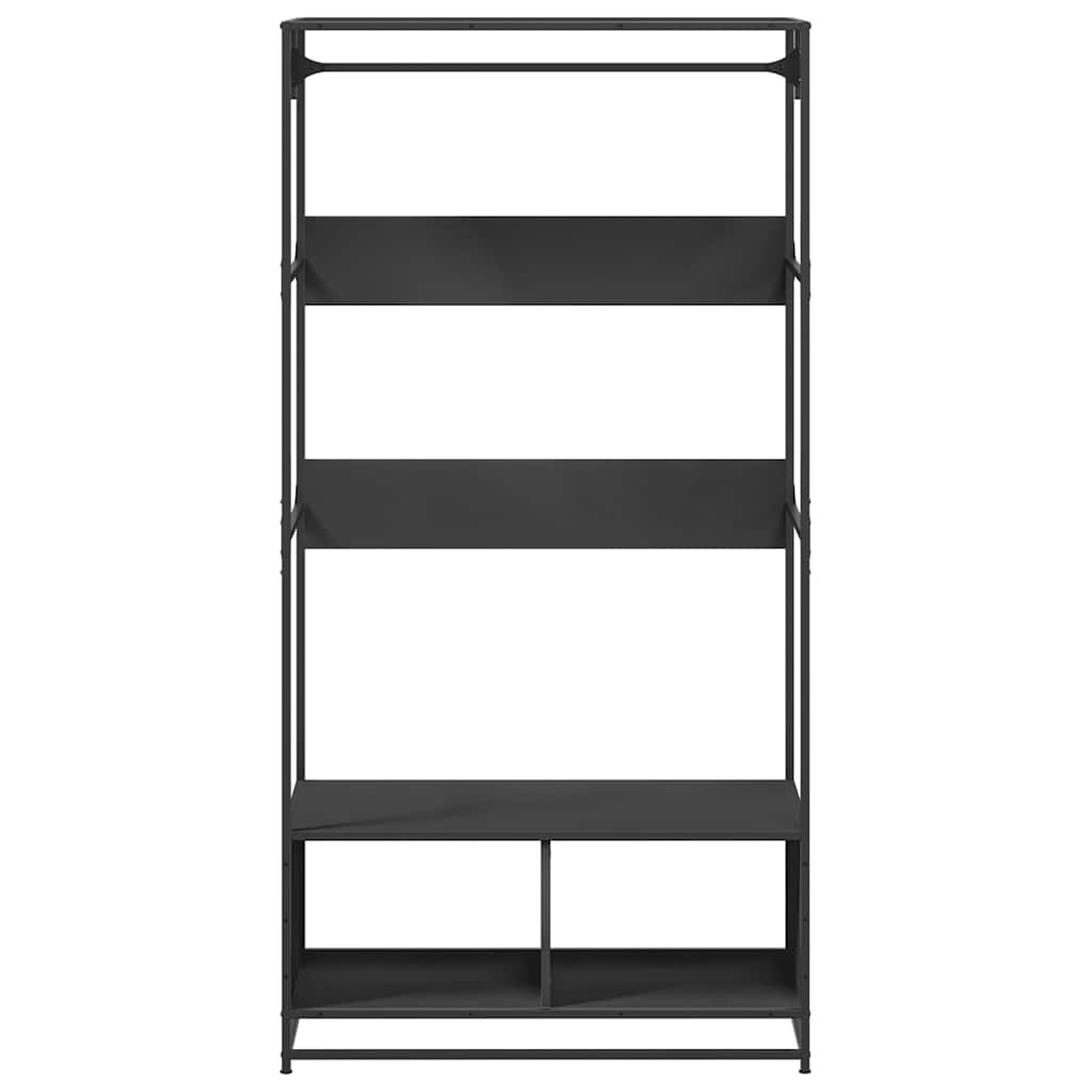 fekete szerelt fa ruhásszekrény 90 x 50 x 180 cm