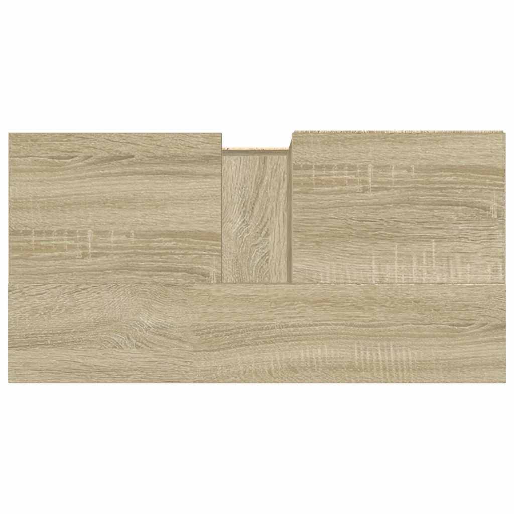 sonoma tölgy színű szerelt fa fürdőszobaszekrény 65x33x60 cm