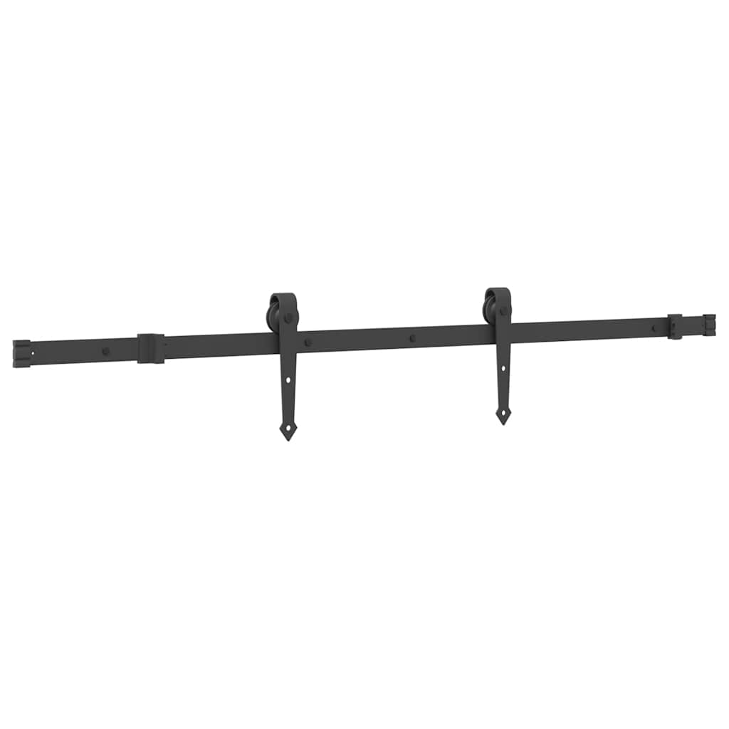 fekete acél tolóajtó fémszerelék készlet 152,5 cm
