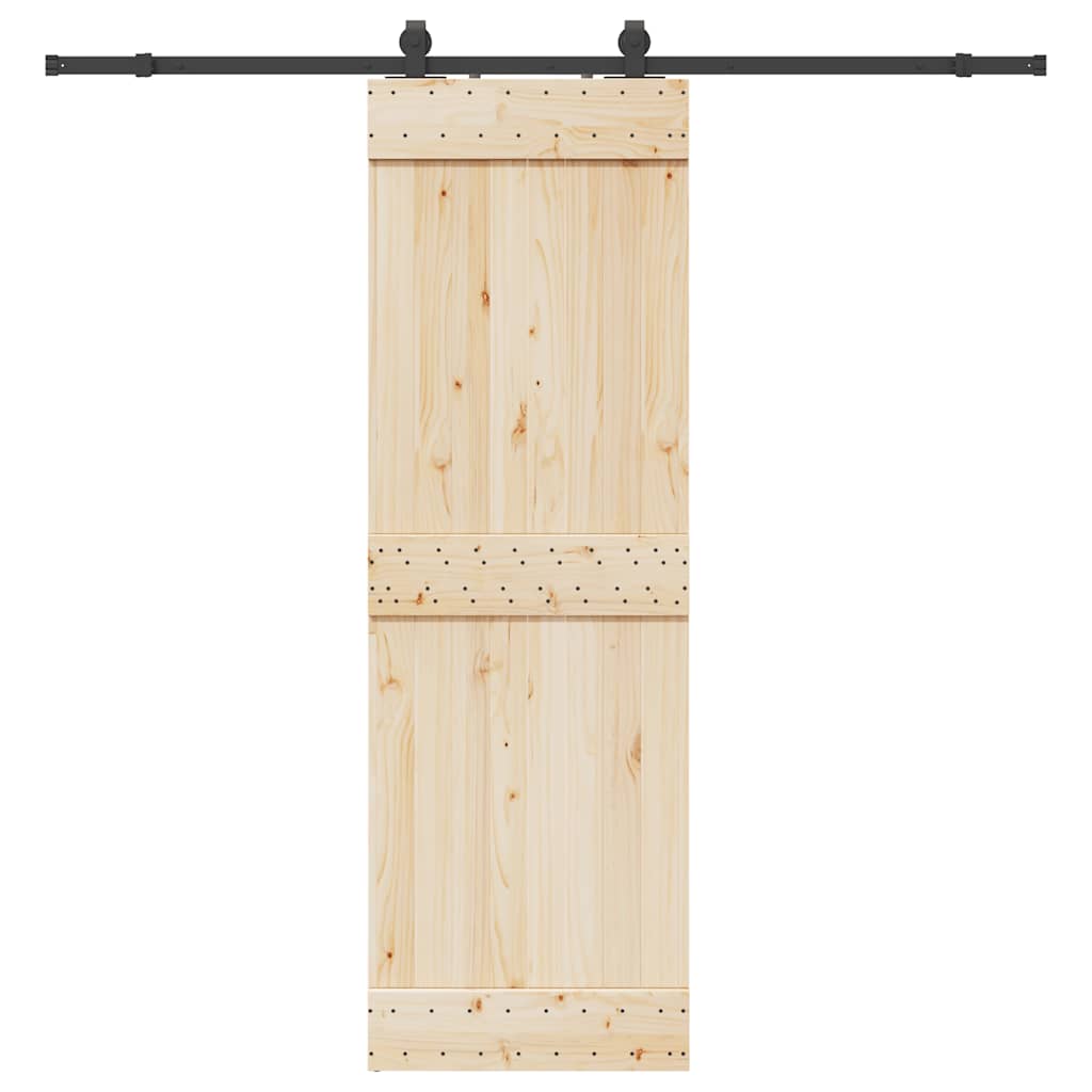 fekete acél tolóajtó fémszerelék készlet 213 cm
