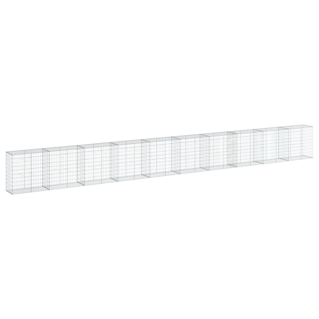 horganyzott vas gabion kosár fedéllel 1000 x 50 x 100 cm