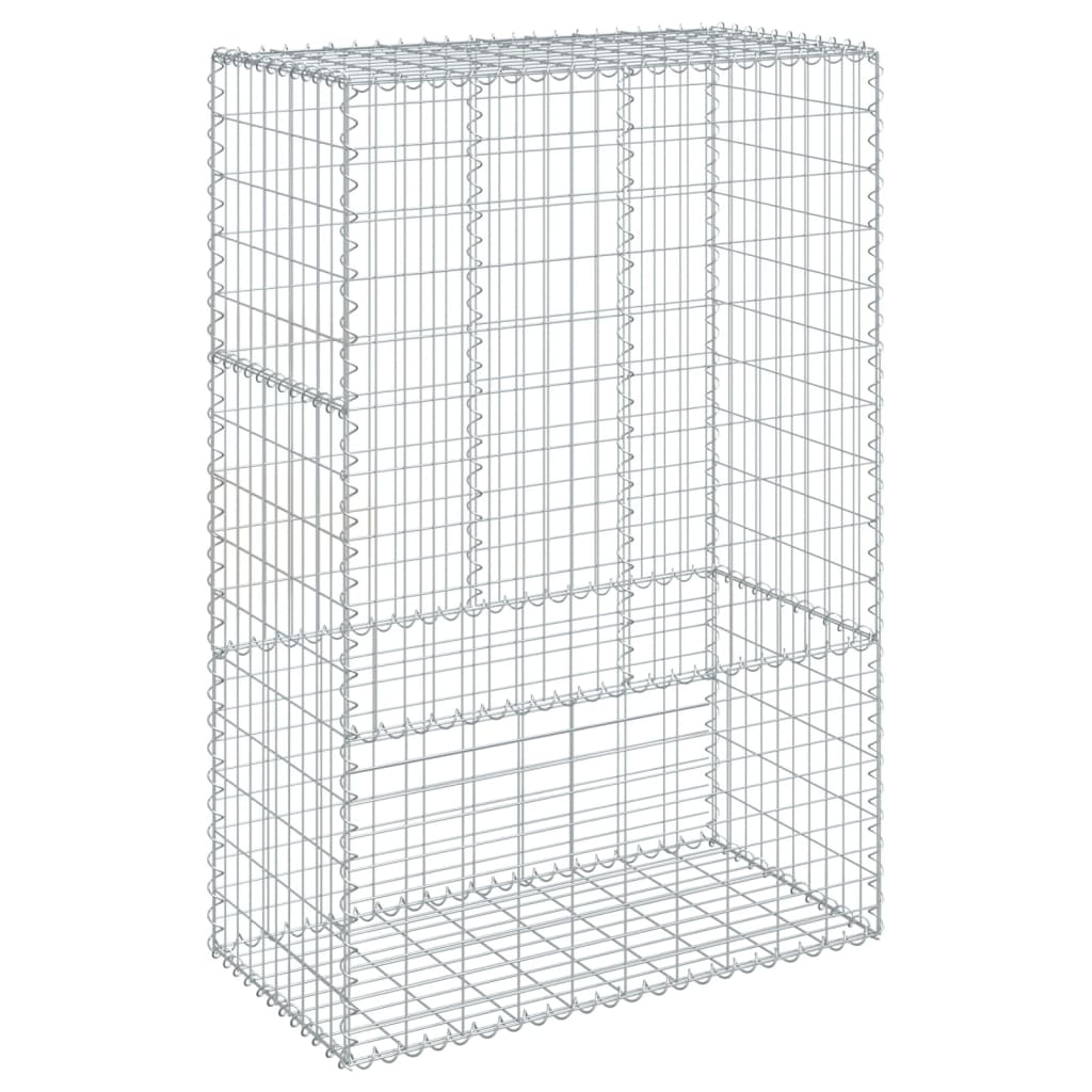 horganyzott vas gabion kosár fedéllel 100 x 50 x 150 cm