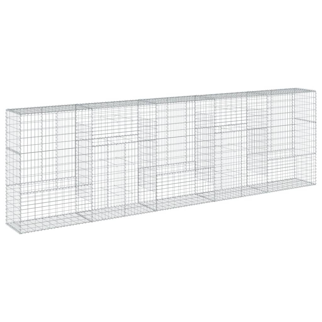 horganyzott vas gabion kosár fedéllel 500 x 50 x 150 cm