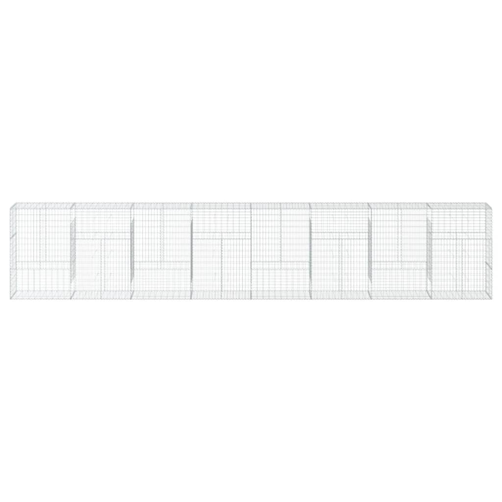 horganyzott vas gabion kosár fedéllel 800 x 50 x 150 cm