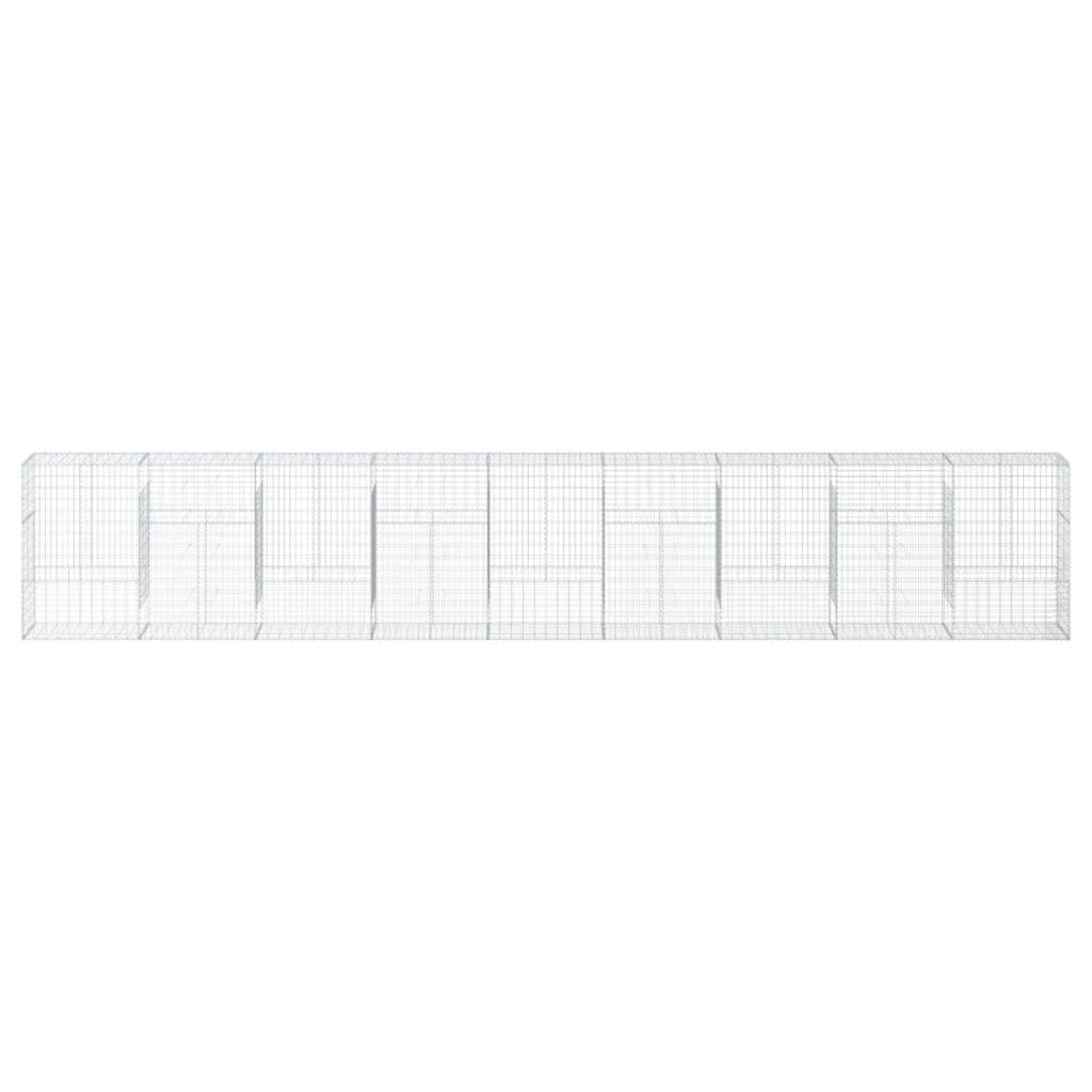 horganyzott vas gabion kosár fedéllel 900 x 50 x 150 cm