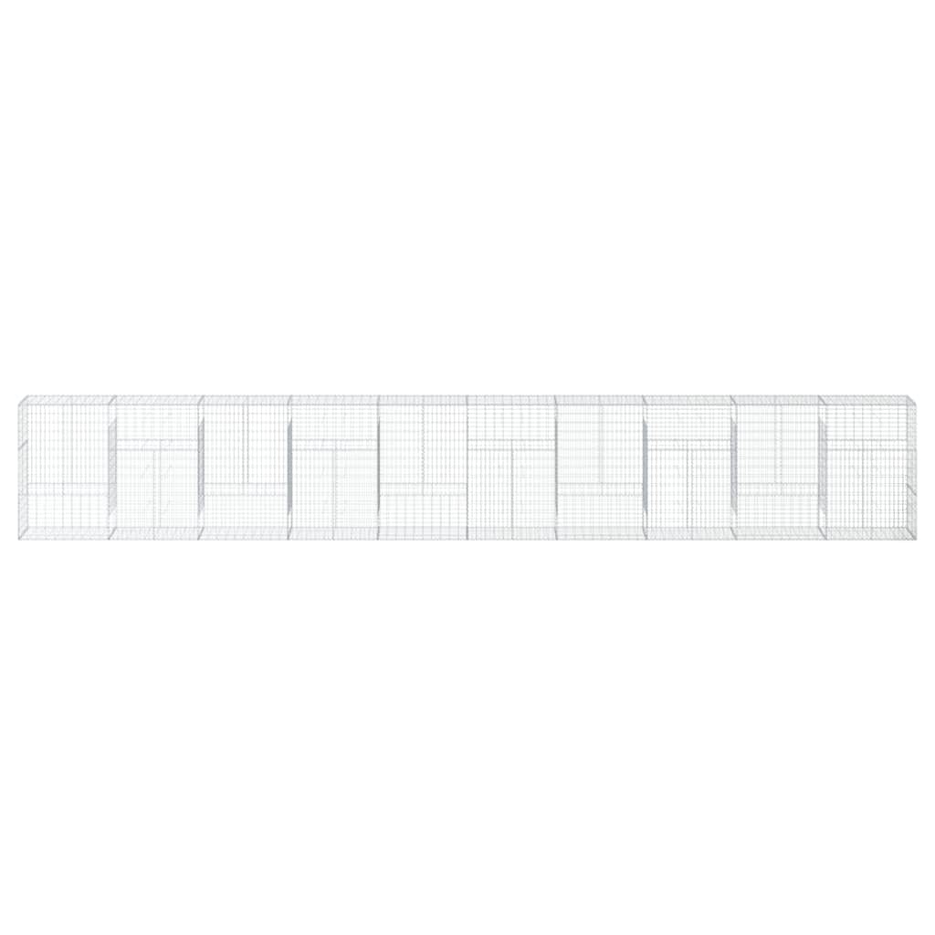 horganyzott vas gabion kosár fedéllel 1000 x 50 x 150 cm