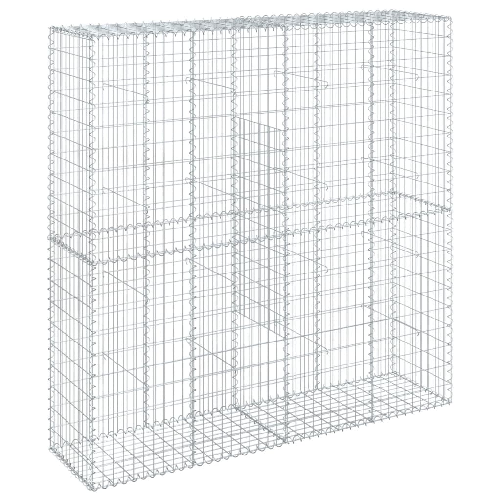 horganyzott vas gabion kosár fedéllel 200 x 50 x 200 cm