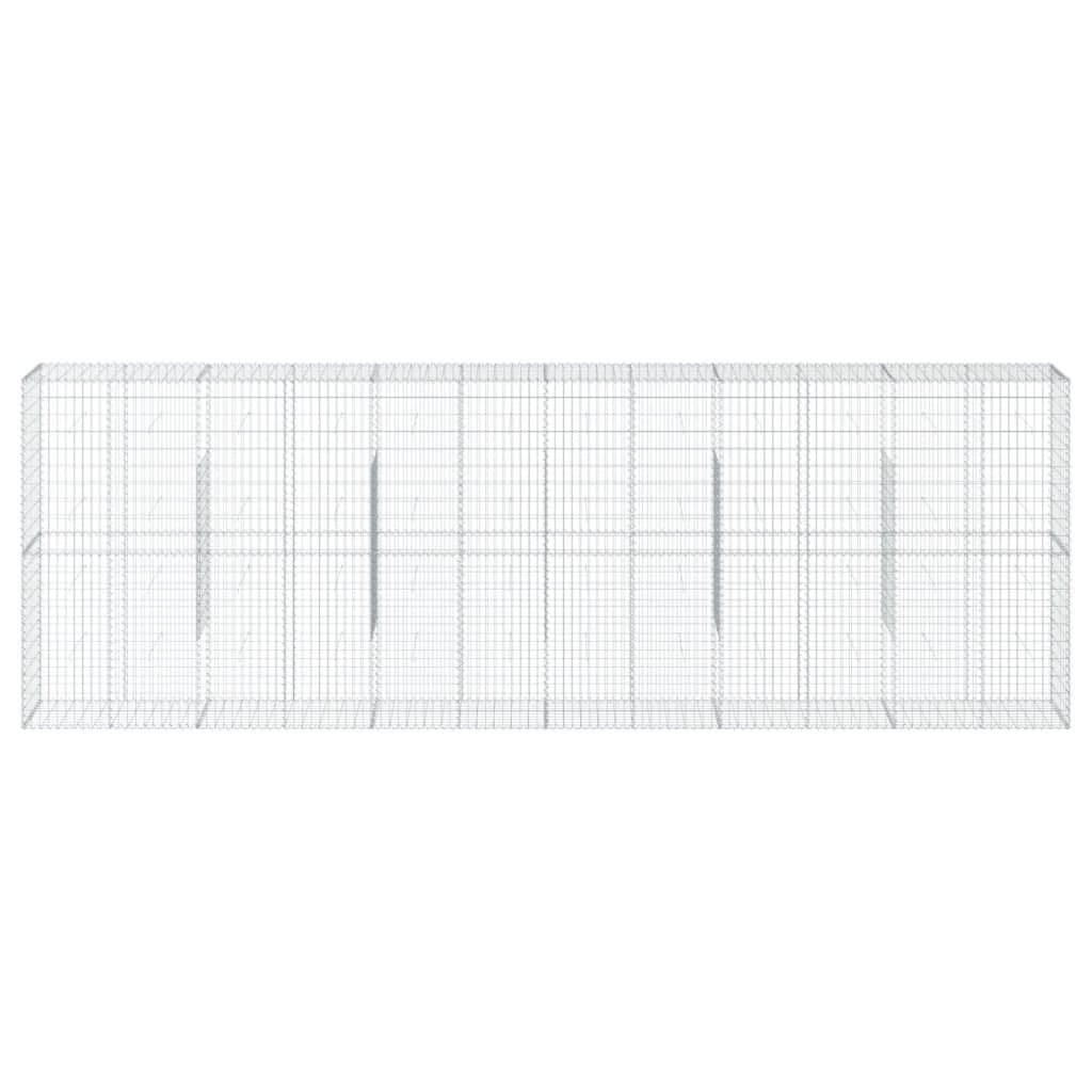 horganyzott vas gabion kosár fedéllel 600 x 50 x 200 cm