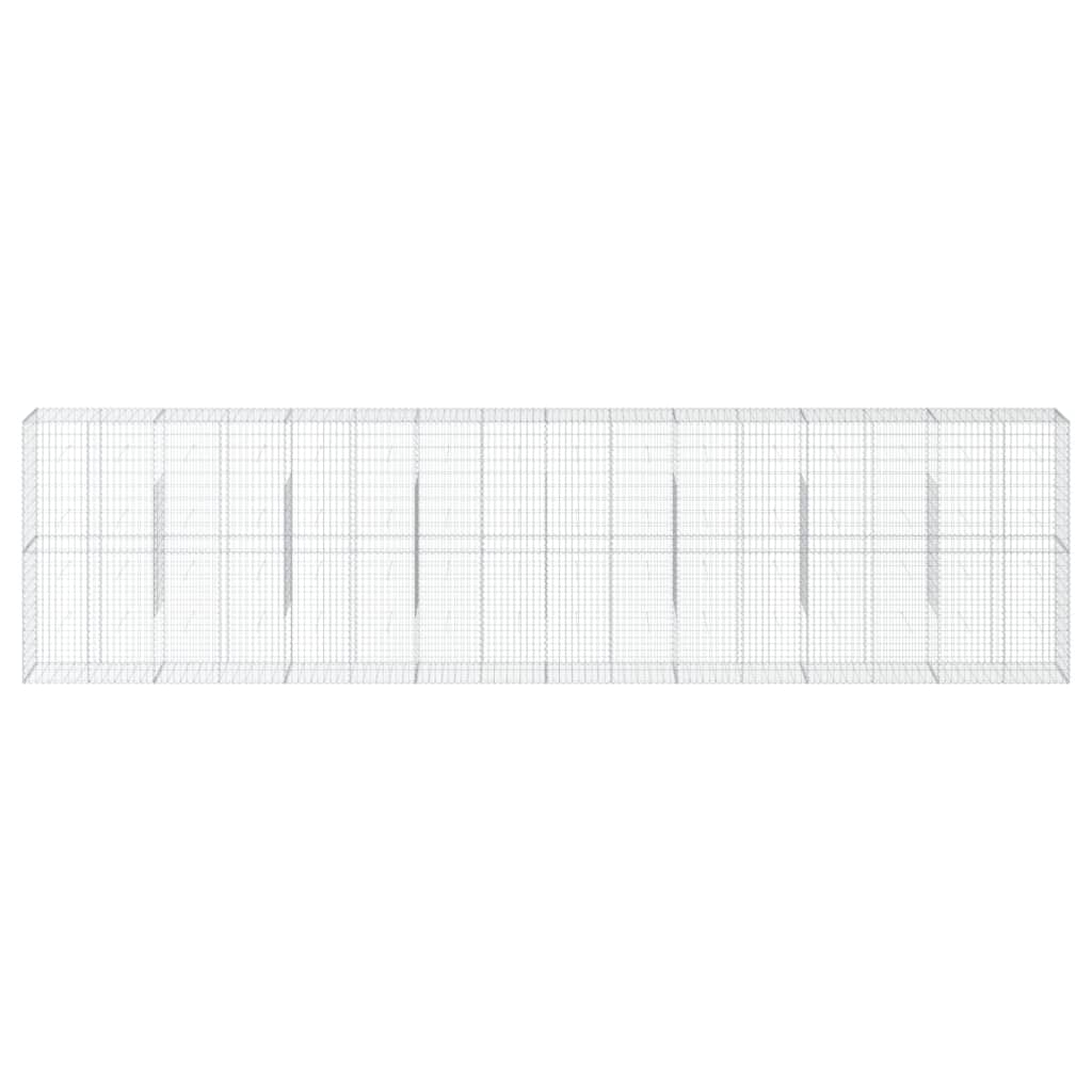 horganyzott vas gabion kosár fedéllel 800 x 50 x 200 cm