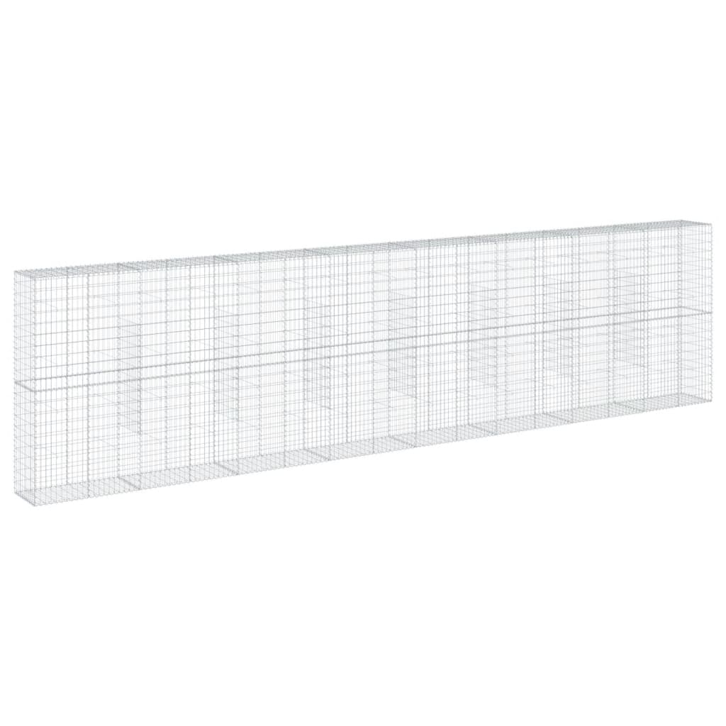 horganyzott vas gabion kosár fedéllel 800 x 50 x 200 cm