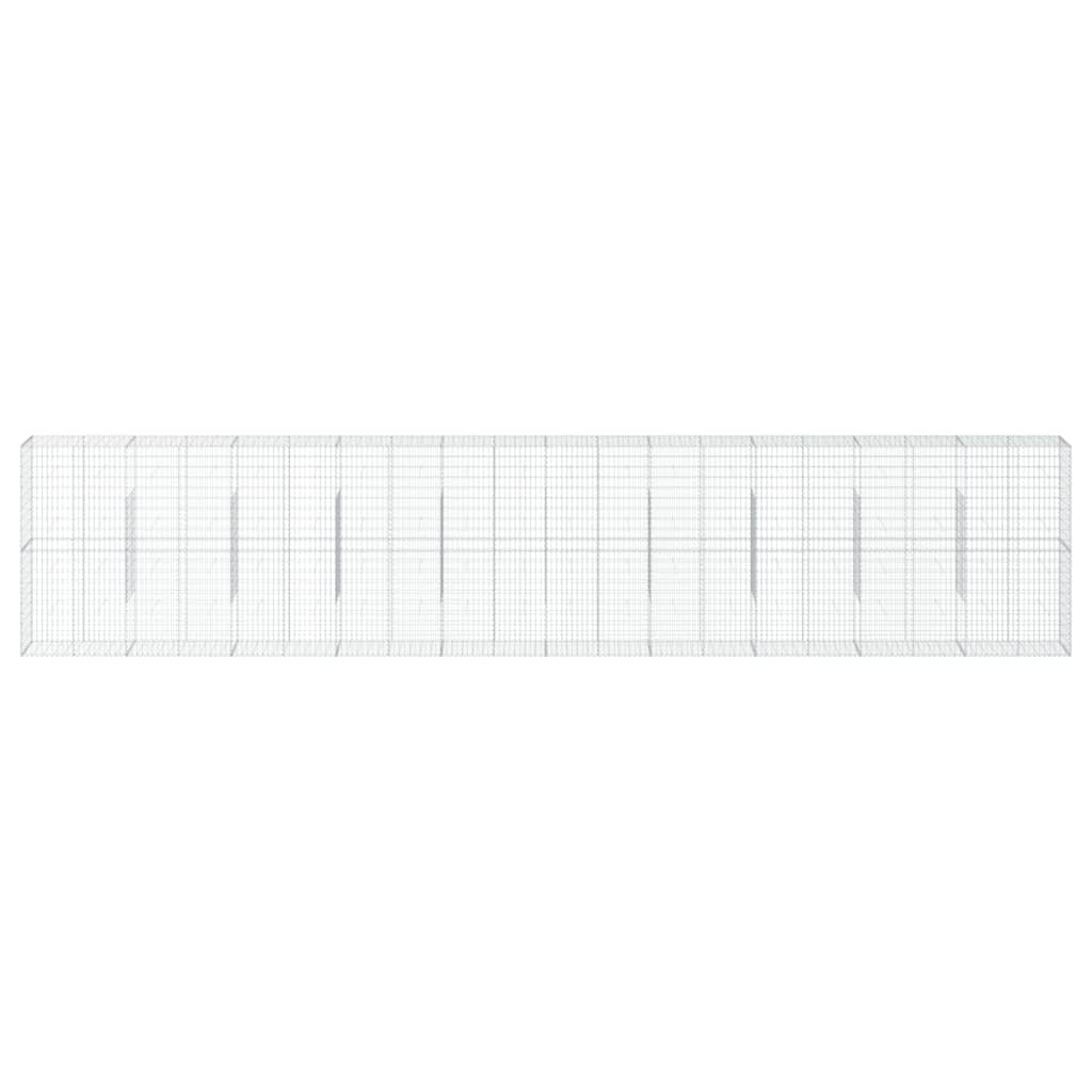 horganyzott vas gabion kosár fedéllel 1000 x 50 x 200 cm