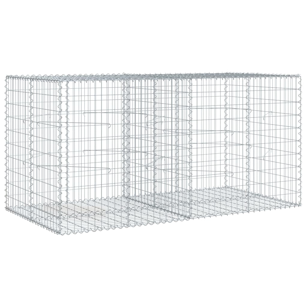 horganyzott vas gabion kosár fedéllel 200 x 100 x 100 cm