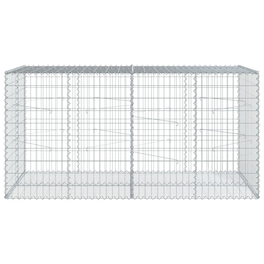 horganyzott vas gabion kosár fedéllel 200 x 100 x 100 cm