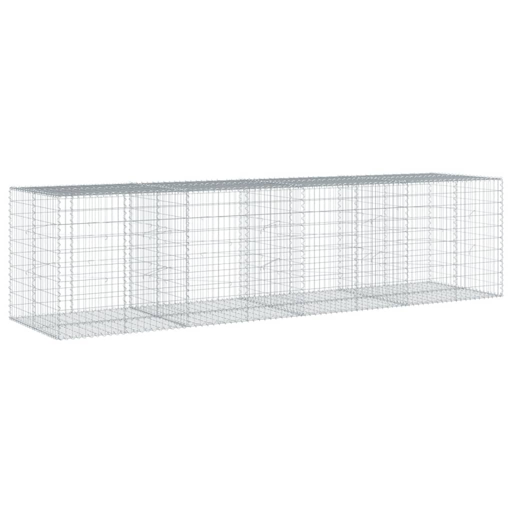 horganyzott vas gabion kosár fedéllel 400 x 100 x 100 cm
