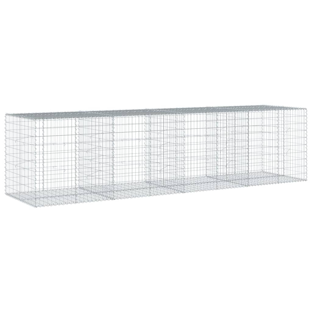 horganyzott vas gabion kosár fedéllel 400 x 100 x 100 cm