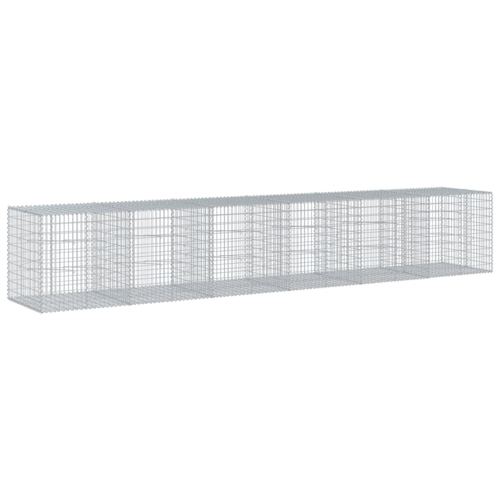 horganyzott vas gabion kosár fedéllel 600 x 100 x 100 cm
