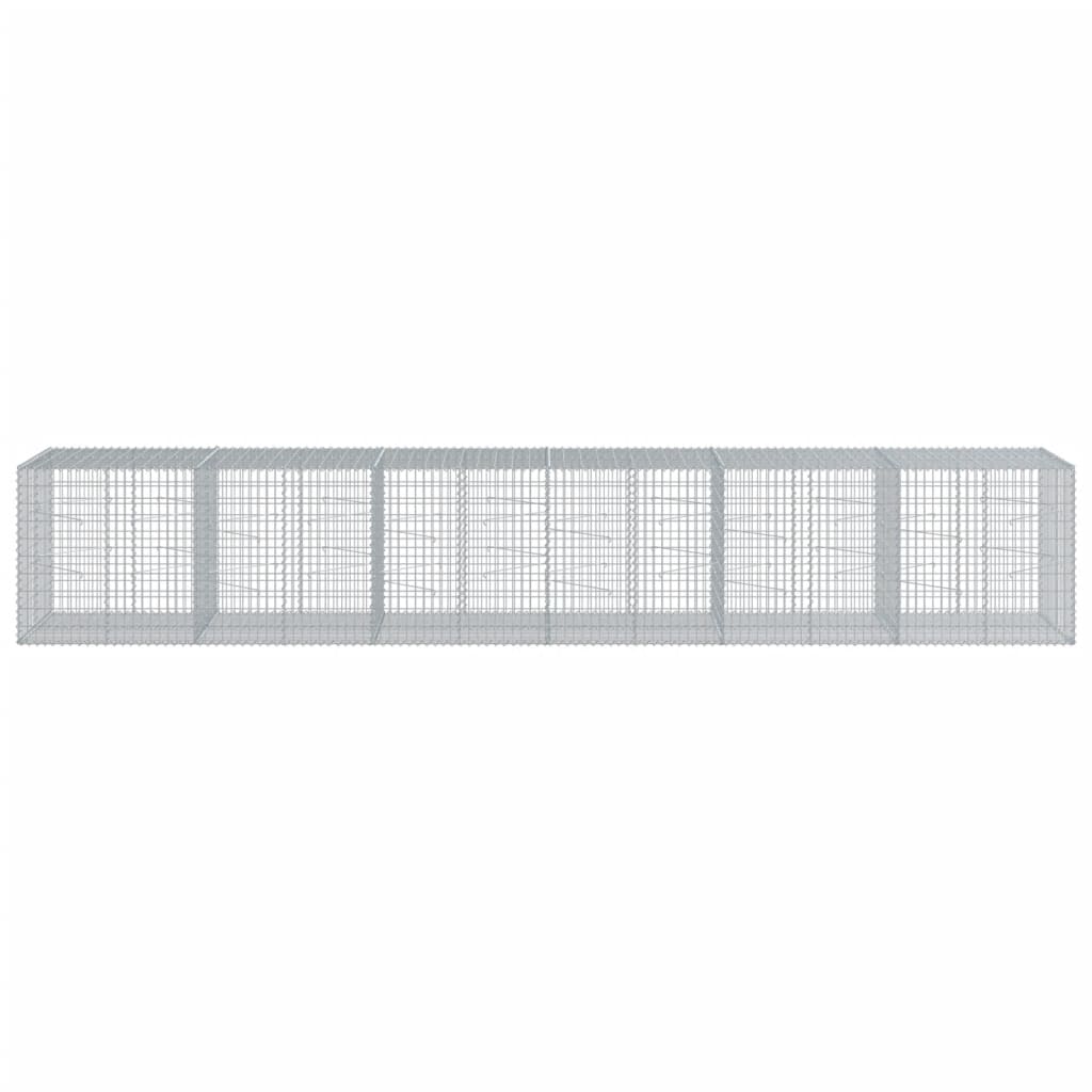 horganyzott vas gabion kosár fedéllel 600 x 100 x 100 cm