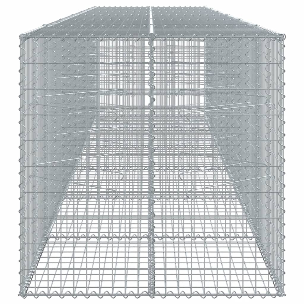 horganyzott vas gabion kosár fedéllel 600 x 100 x 100 cm