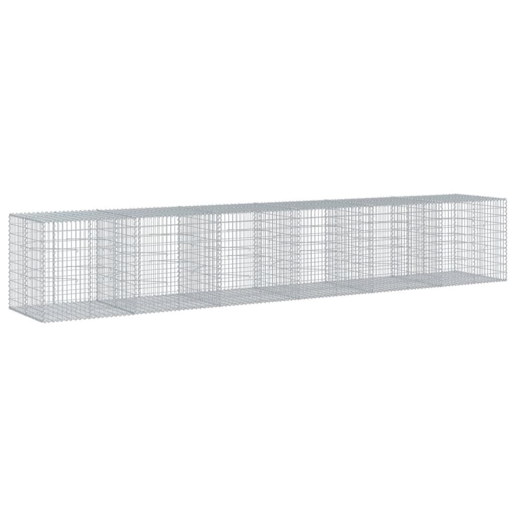 horganyzott vas gabion kosár fedéllel 600 x 100 x 100 cm