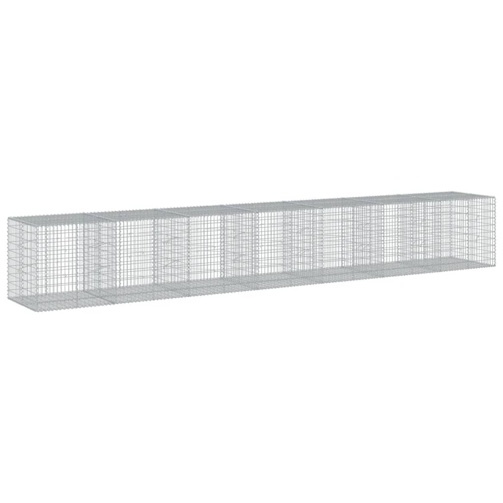horganyzott vas gabion kosár fedéllel 700 x 100 x 100 cm