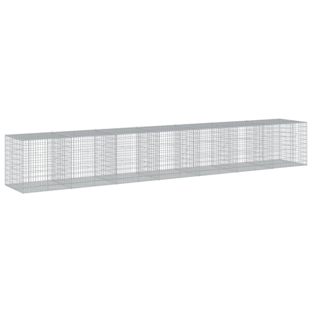 horganyzott vas gabion kosár fedéllel 700 x 100 x 100 cm
