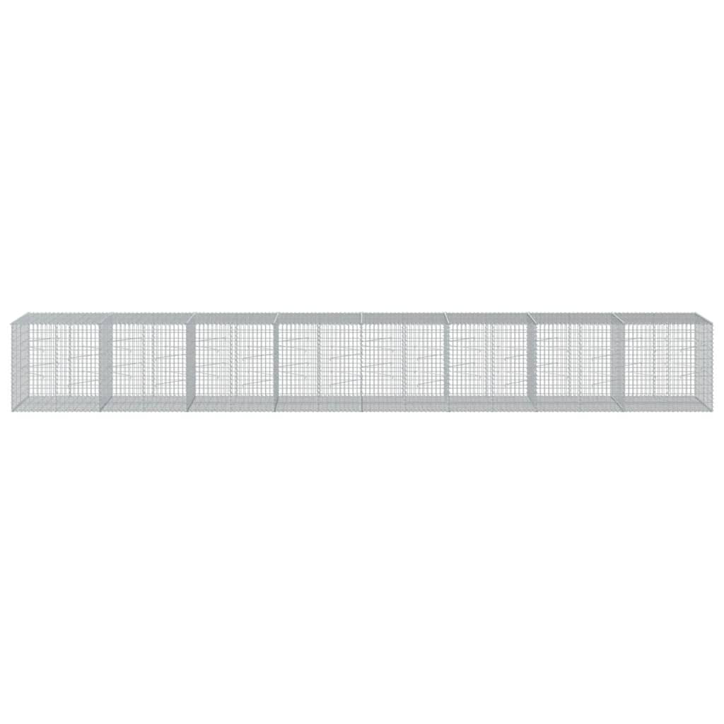 horganyzott vas gabion kosár fedéllel 800 x 100 x 100 cm