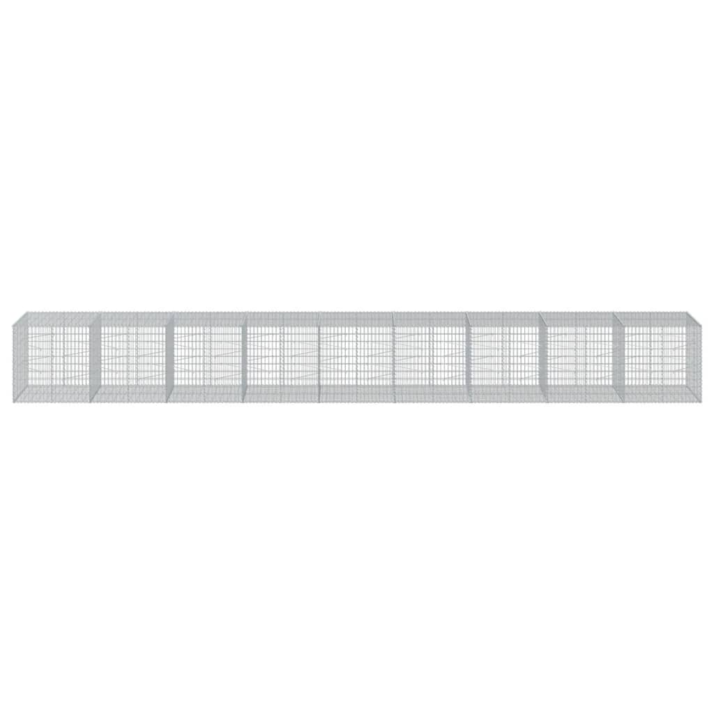 horganyzott vas gabion kosár fedéllel 900 x 100 x 100 cm