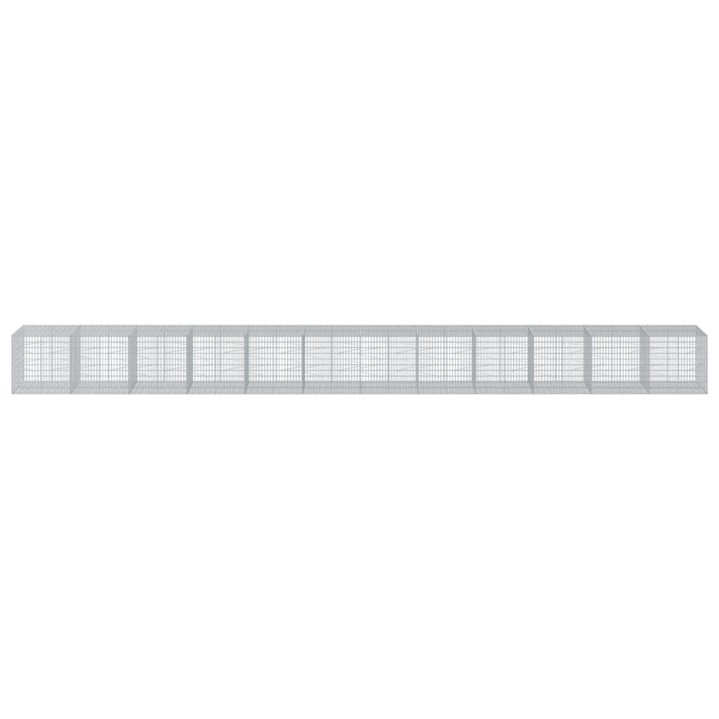 horganyzott vas gabion kosár fedéllel 1200 x 100 x 100 cm