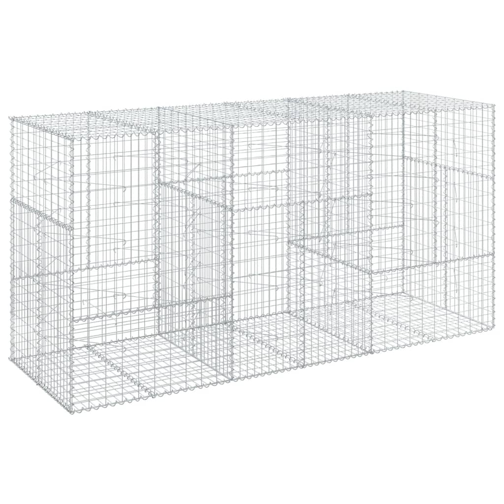 horganyzott vas gabion kosár fedéllel 300 x 100 x 150 cm
