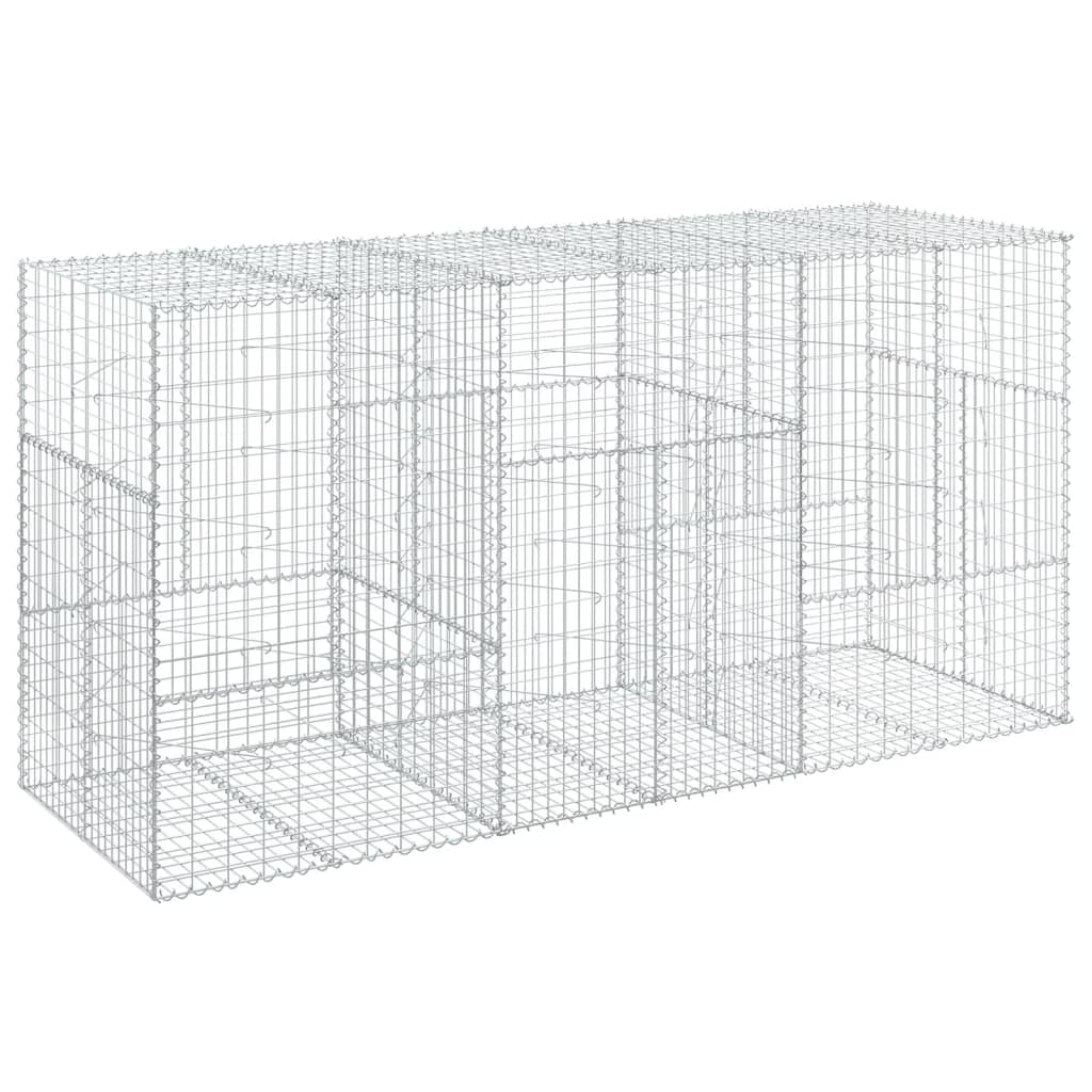 horganyzott vas gabion kosár fedéllel 300 x 100 x 150 cm