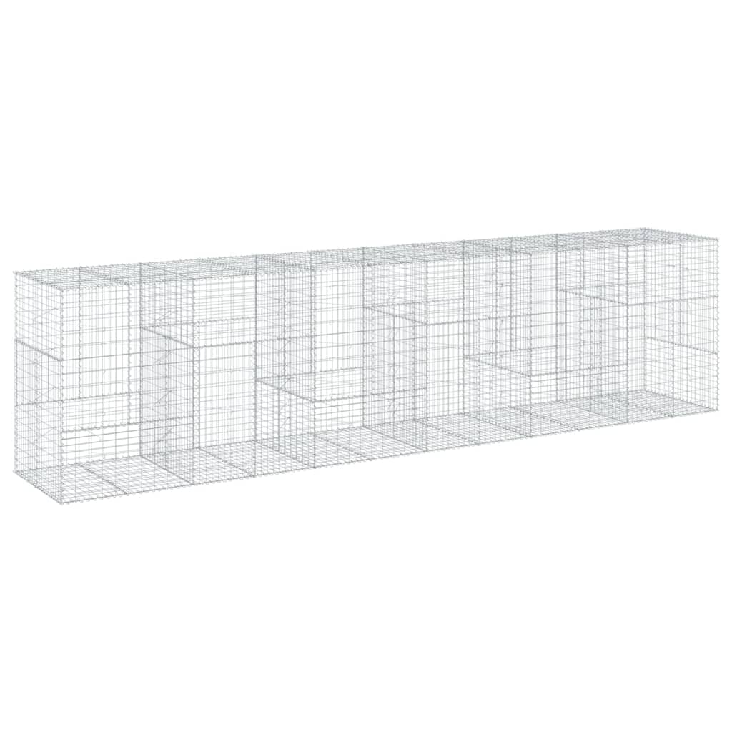 horganyzott vas gabion kosár fedéllel 600 x 100 x 150 cm
