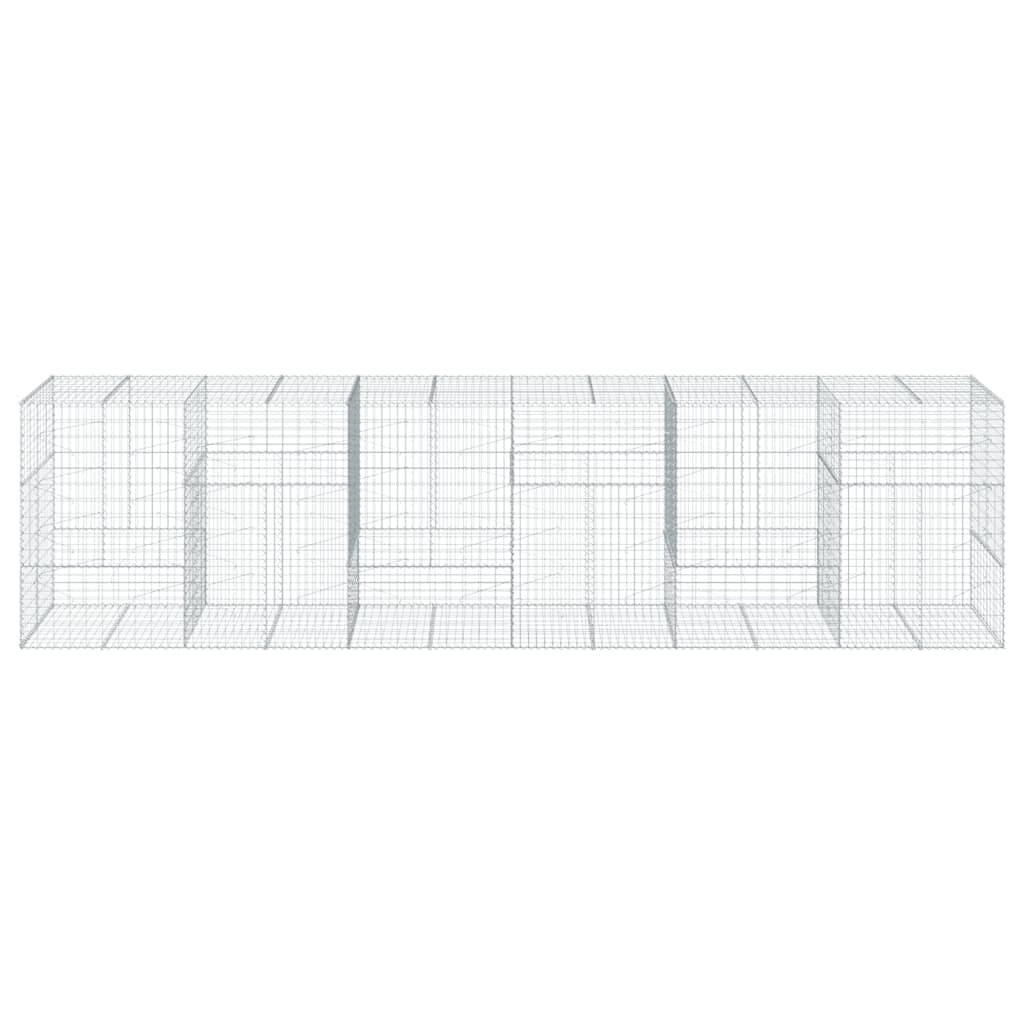 horganyzott vas gabion kosár fedéllel 600 x 100 x 150 cm