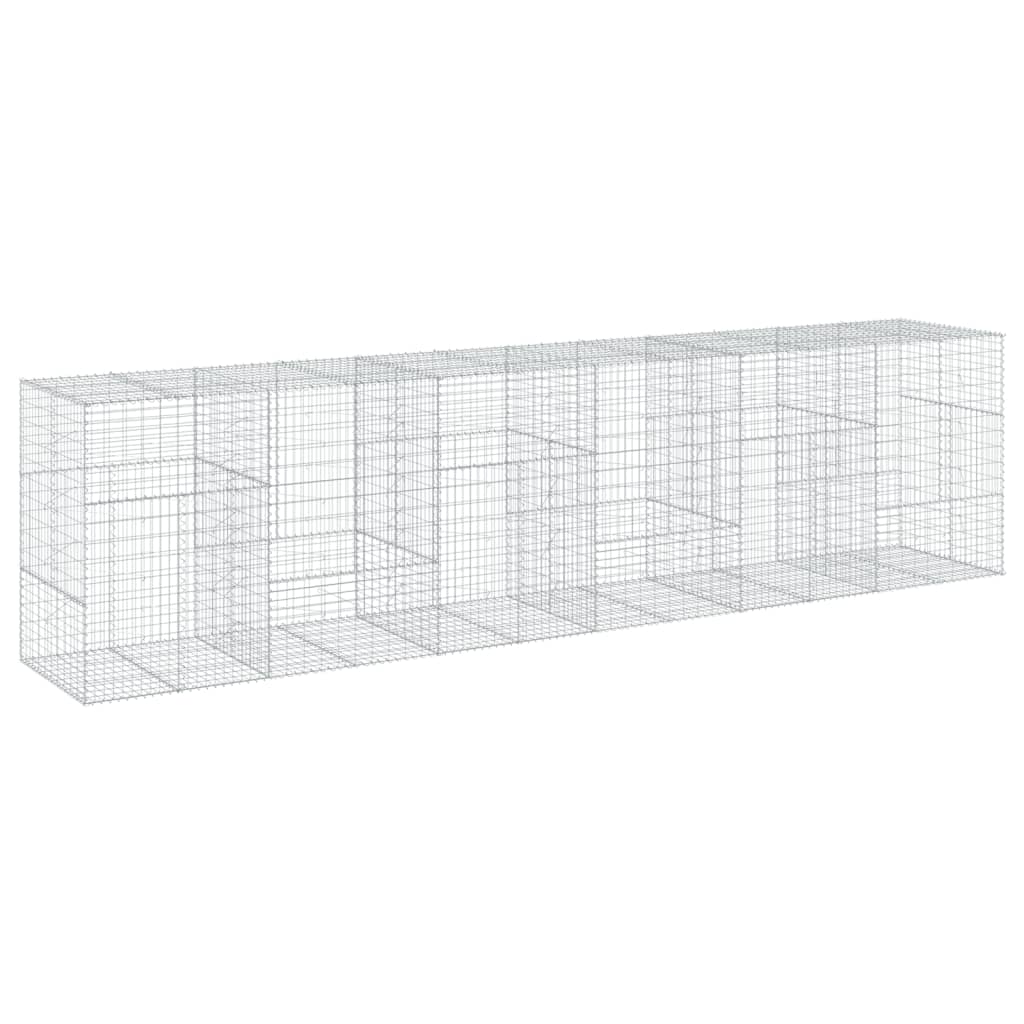 horganyzott vas gabion kosár fedéllel 600 x 100 x 150 cm