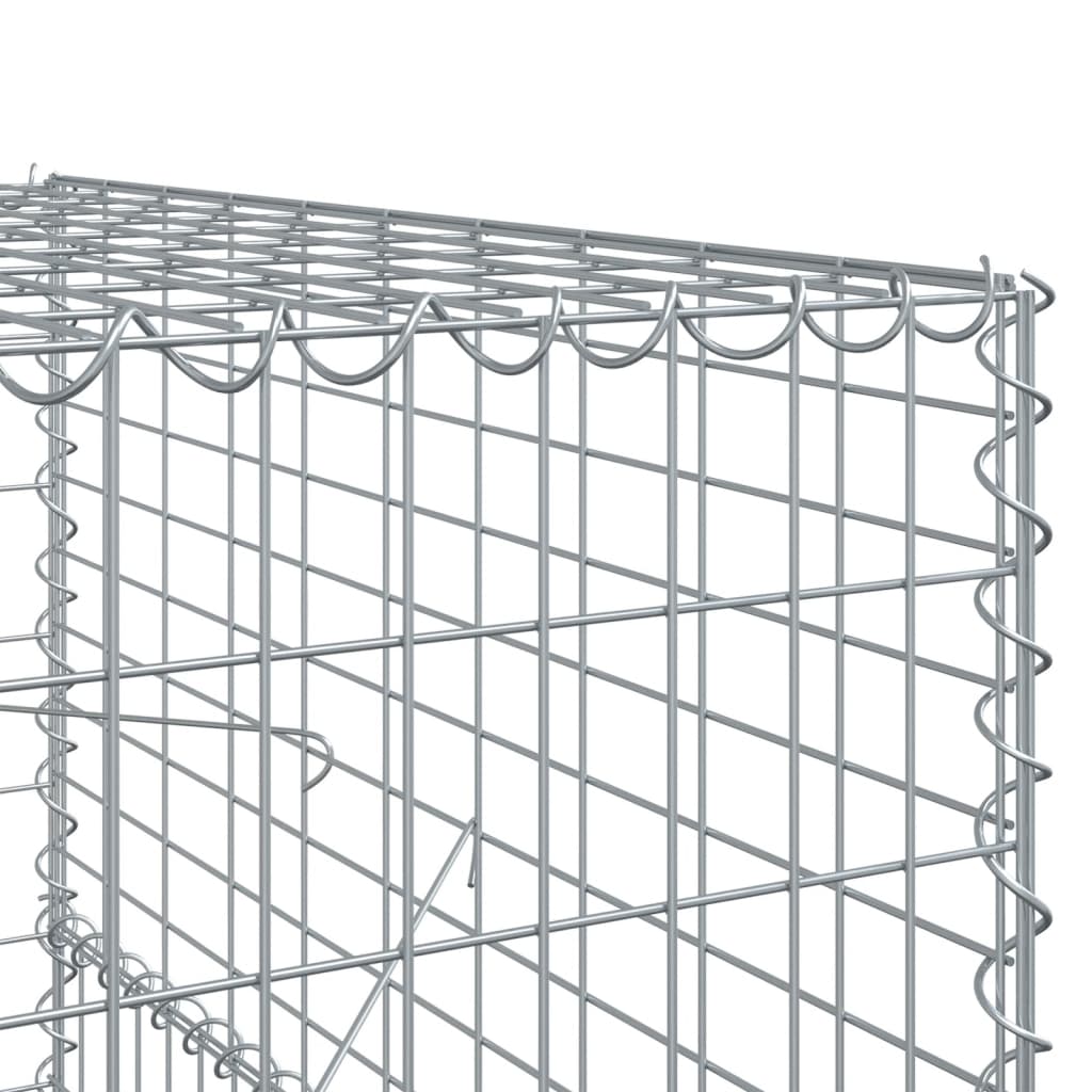 horganyzott vas gabion kosár fedéllel 600 x 100 x 150 cm