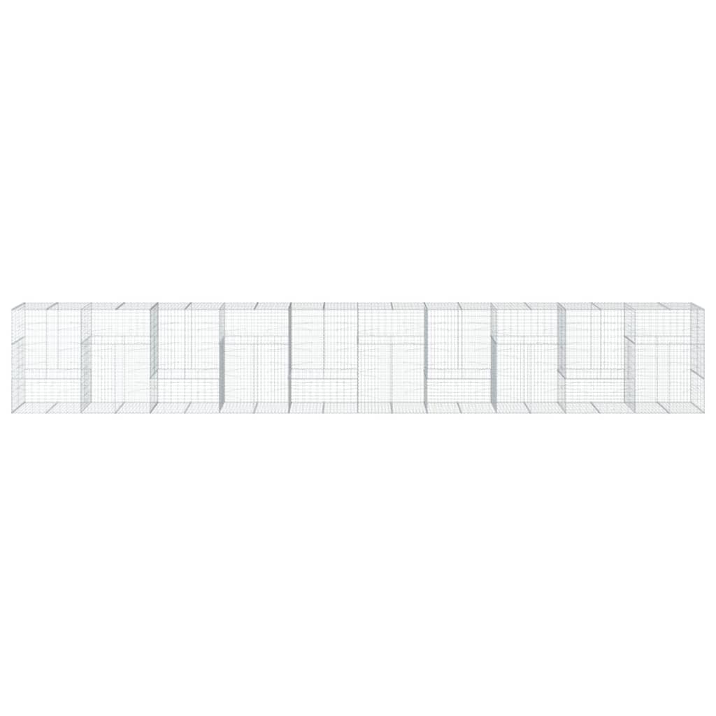 horganyzott vas gabion kosár fedéllel 1000 x 100 x 150 cm