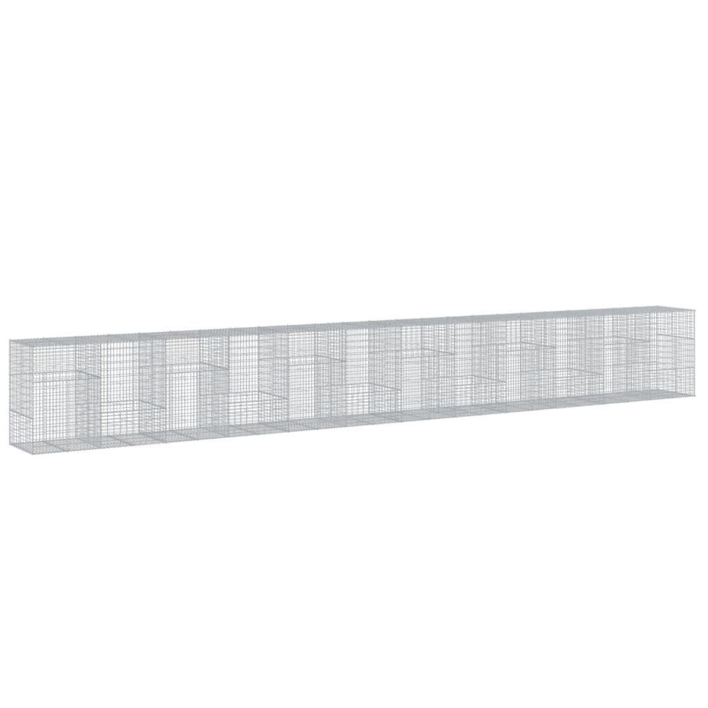 horganyzott vas gabion kosár fedéllel 1200 x 100 x 150 cm