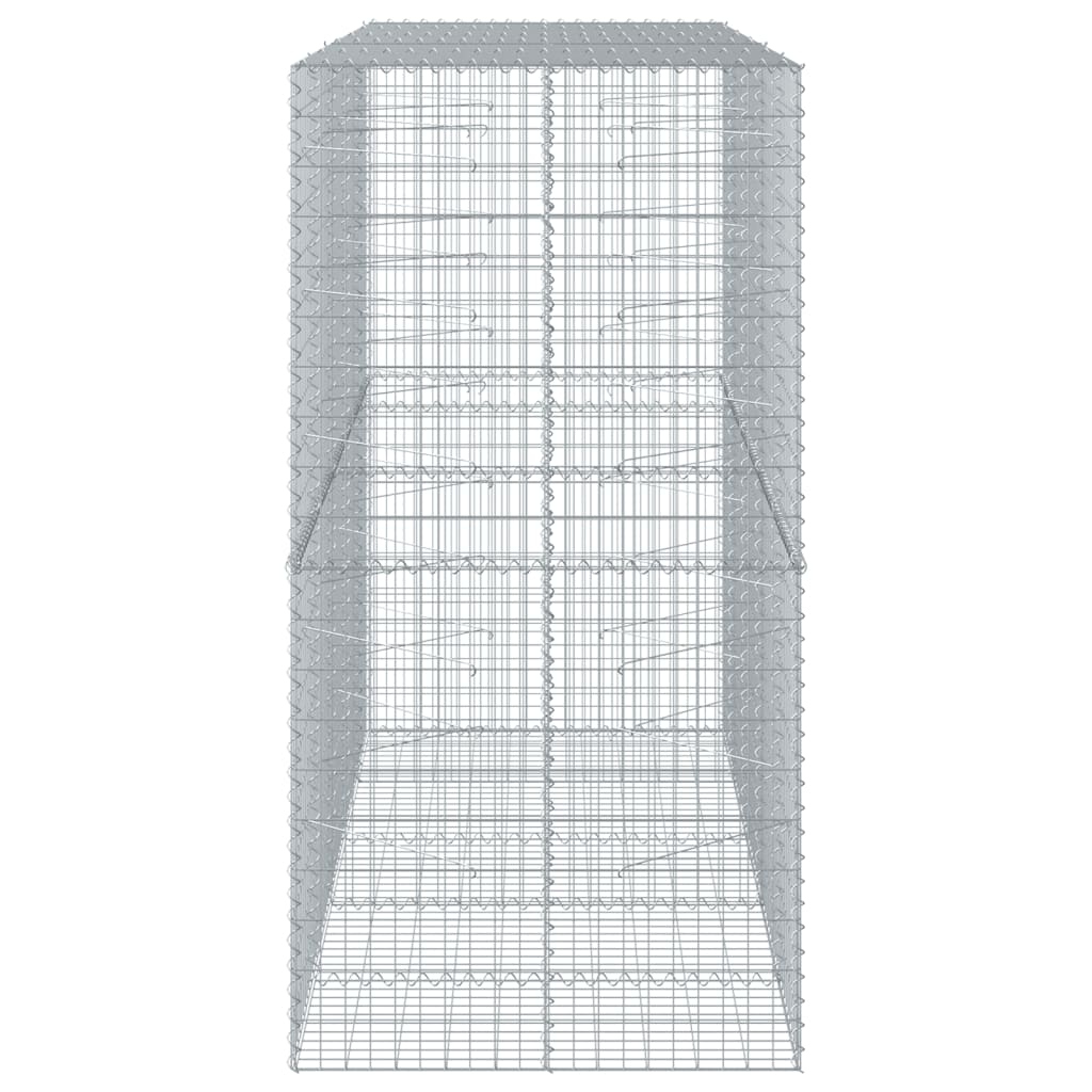 horganyzott vas gabion kosár fedéllel 250 x 100 x 200 cm