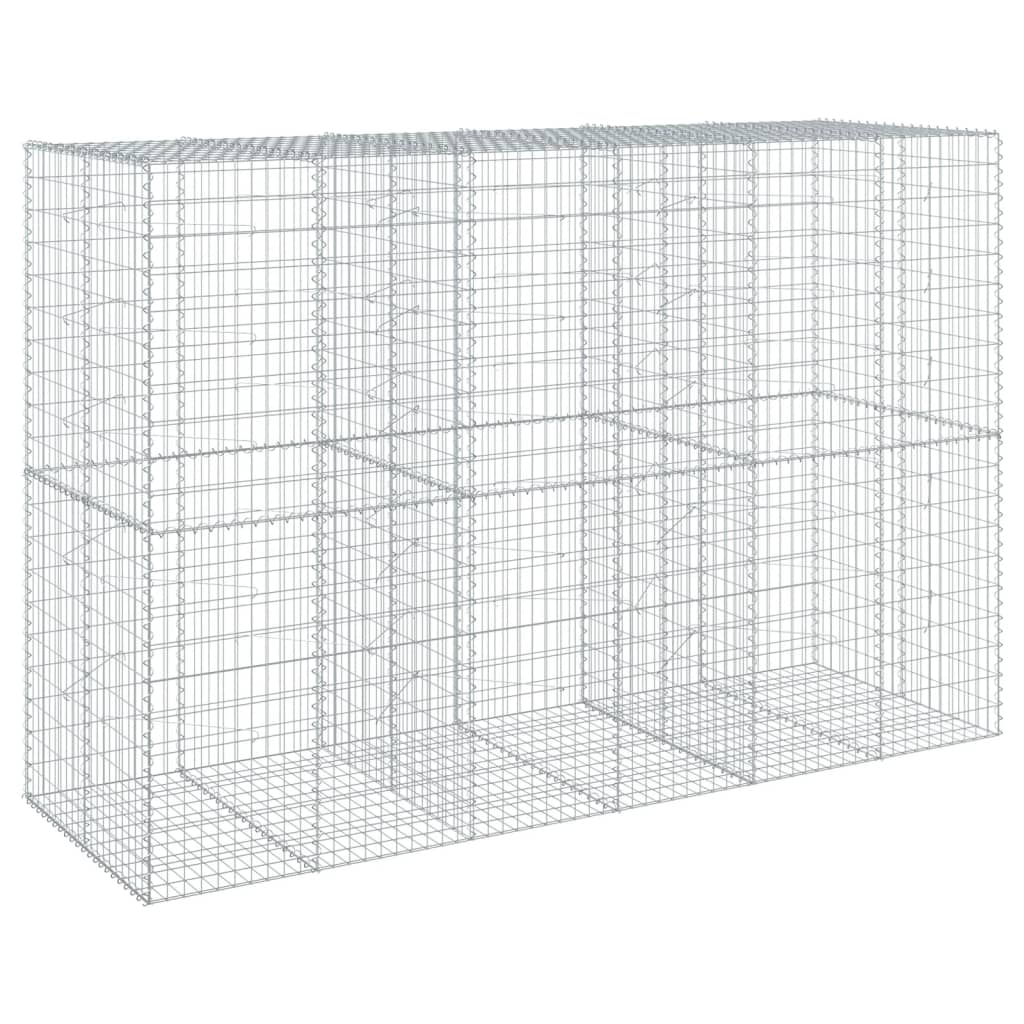 horganyzott vas gabion kosár fedéllel 300 x 100 x 200 cm