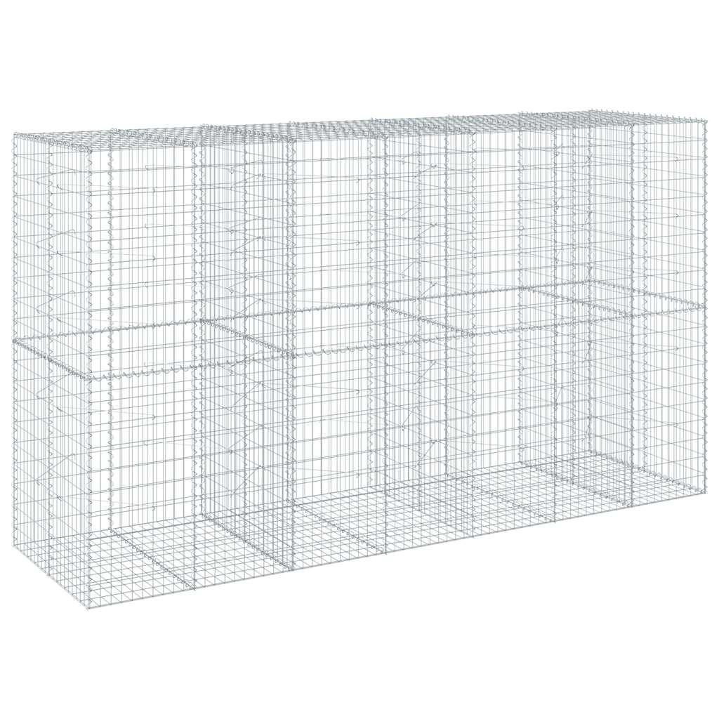 horganyzott vas gabion kosár fedéllel 350 x 100 x 200 cm