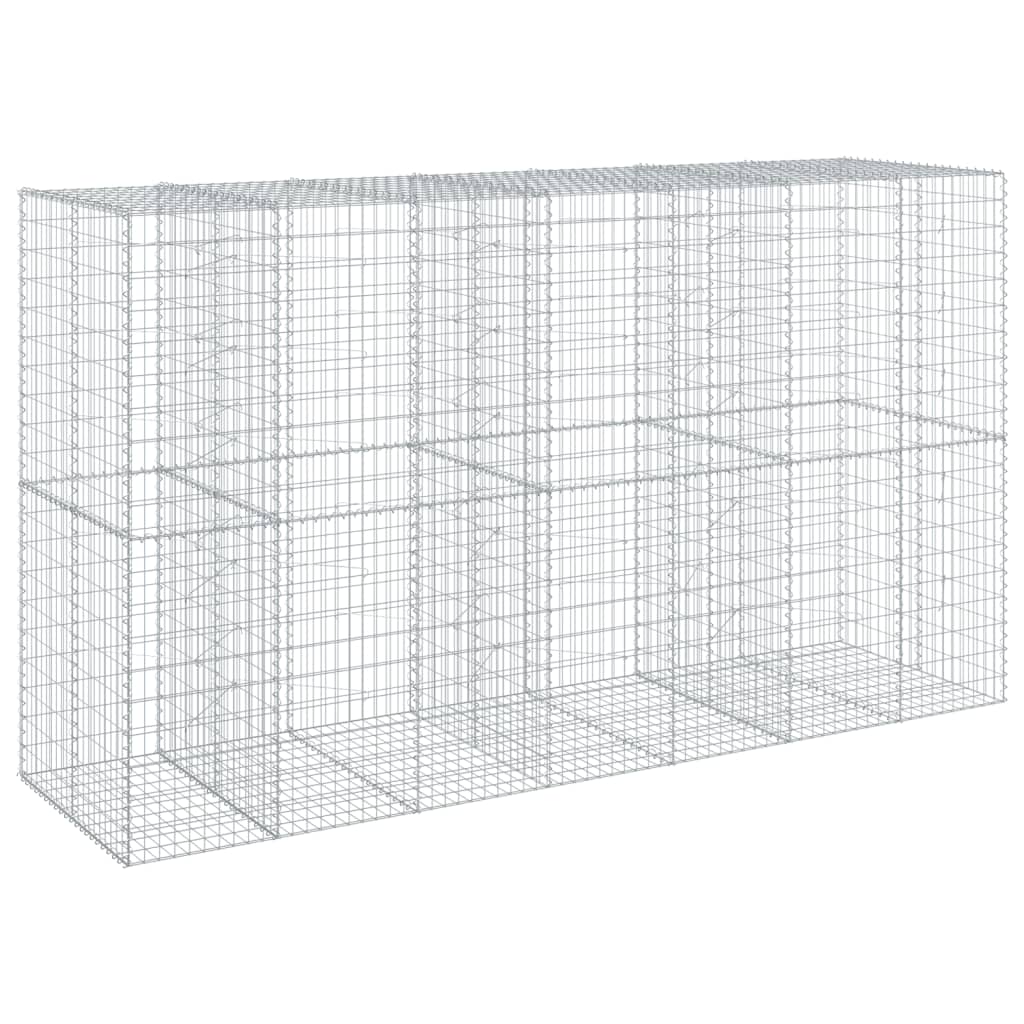 horganyzott vas gabion kosár fedéllel 350 x 100 x 200 cm