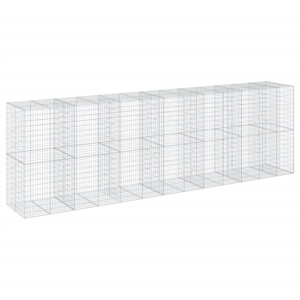 horganyzott vas gabion kosár fedéllel 650 x 100 x 200 cm
